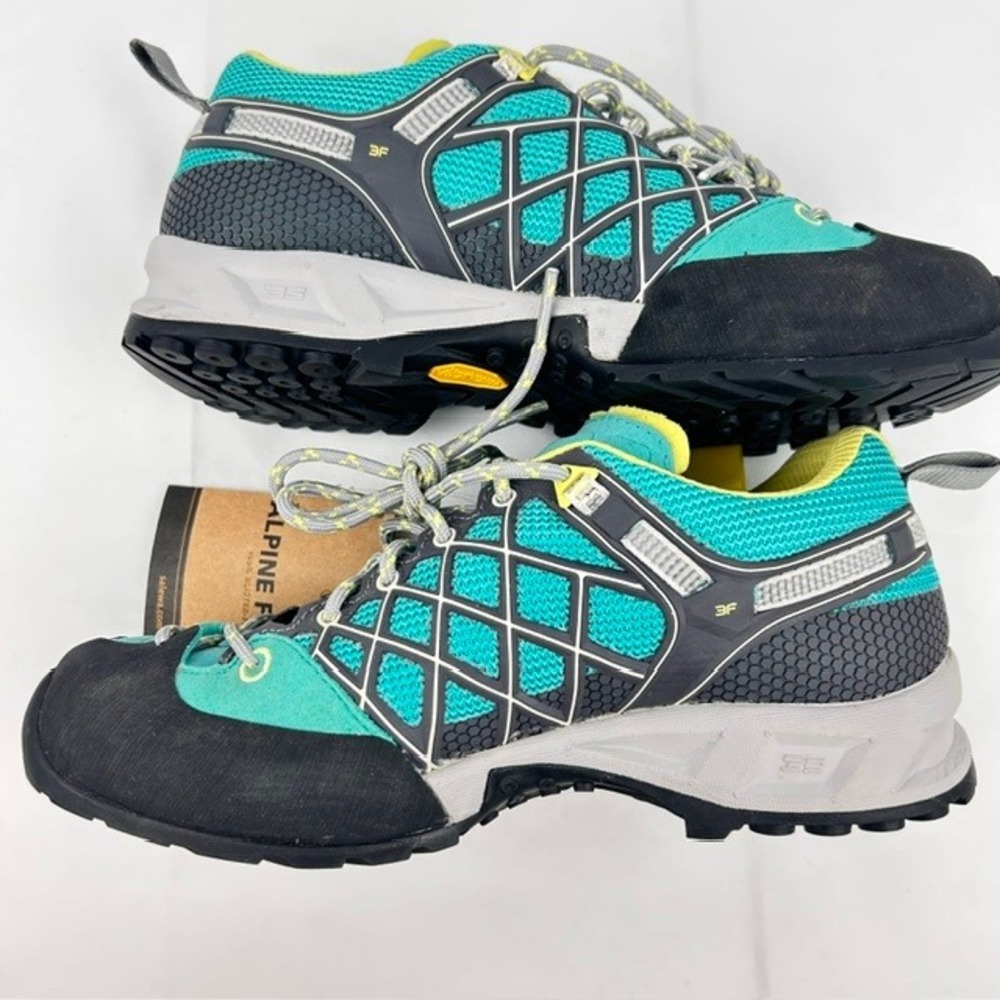 Salewa Wildfire Womens Hiking Shoes Teal Yellow Vibram Approach Alpine Fit NWT - Picture 8 of 12